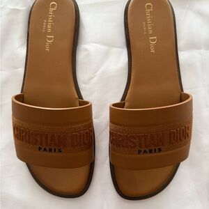 Dior Tan Slide Sandals